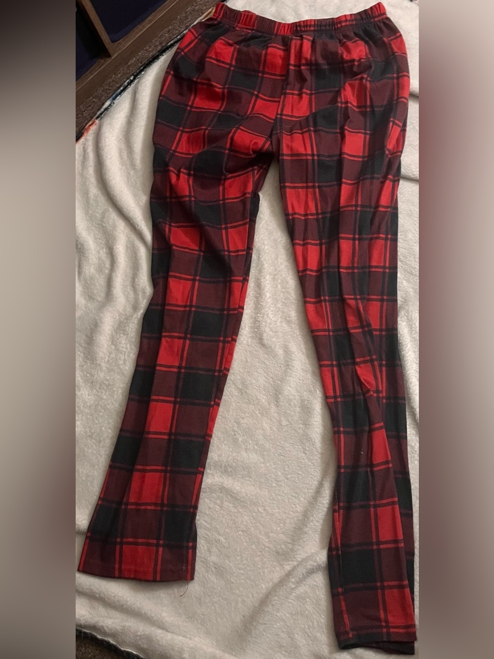 Classic Red Plaid Womens Bottoms